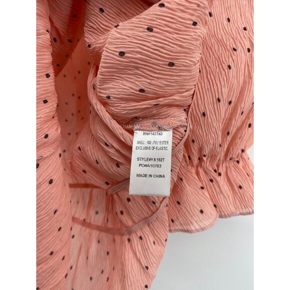 After‎ Market Women's Ruffled Polka Dot Blouse Medium Peach New - Picture 3 of 6